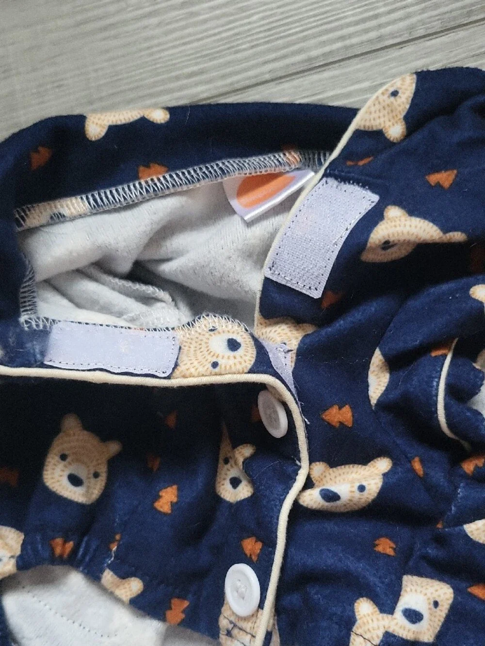 Dog Bear Print Navy Blue Pjs/Onsie